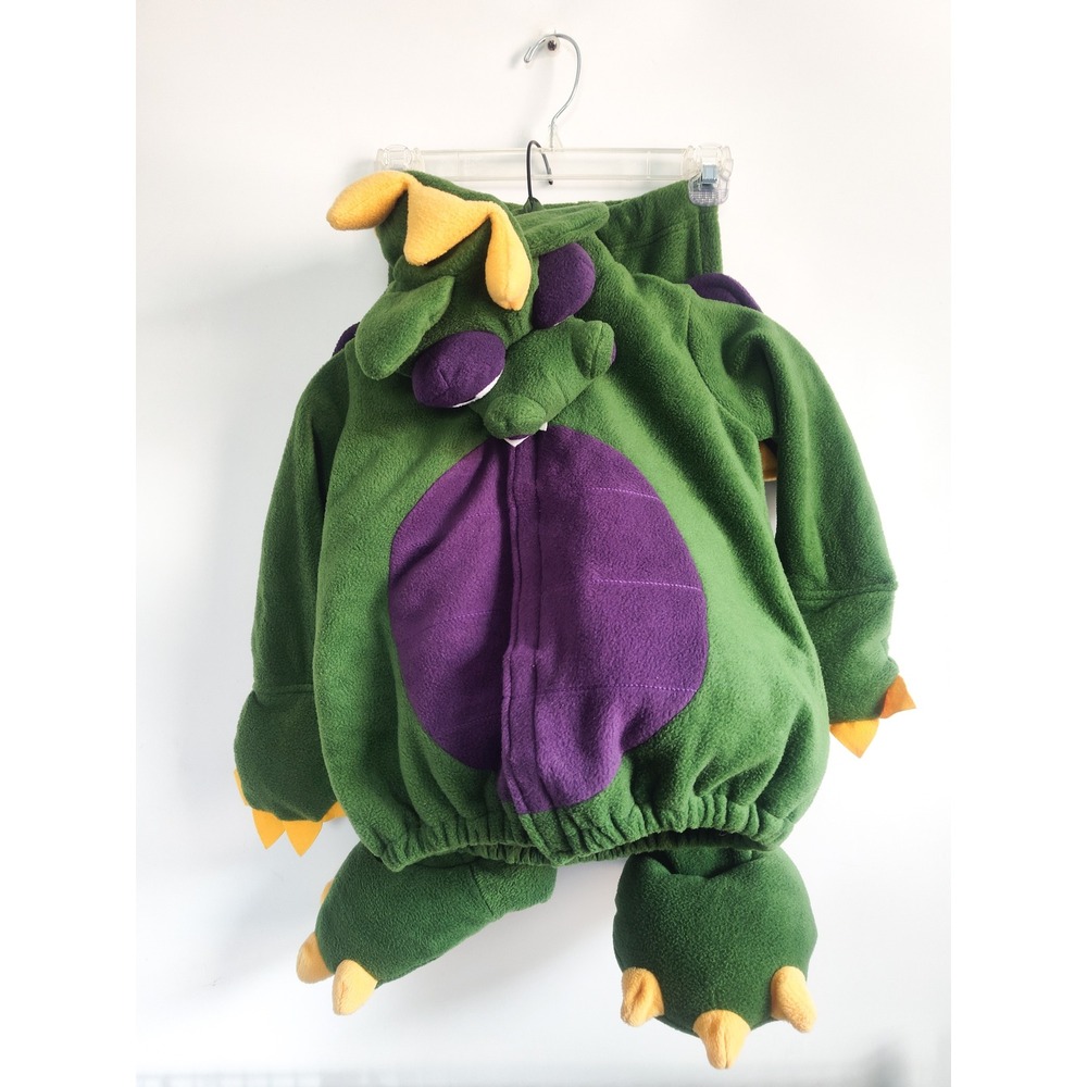 Old Navy Dragon Halloween Costume Set 4T/5T Green Purple Wings Tail Claw Feet